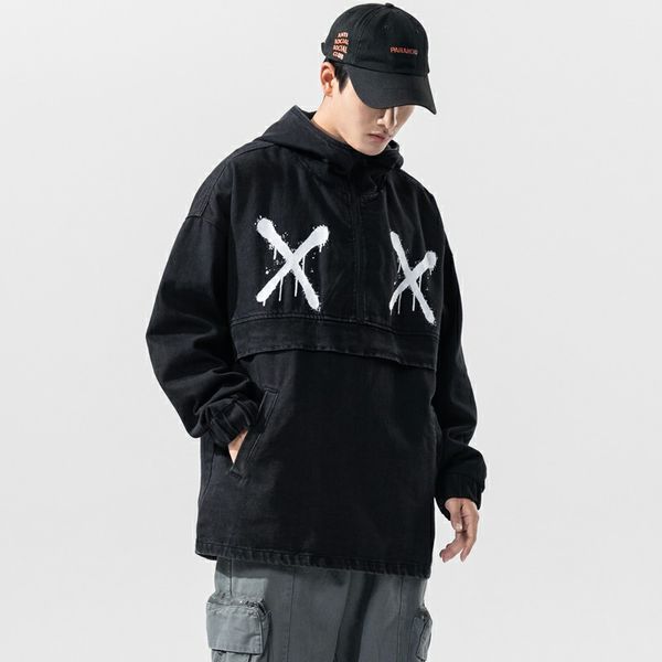 

mens casual черный балахон куртка 2020 новая осень печати застежка-молния с капюшоном куртка мужская hip hop sportwear coat мужской куртки и, Black;brown
