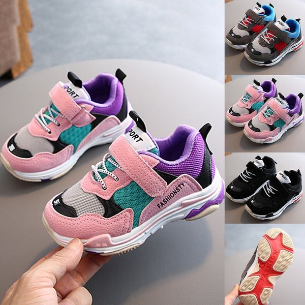 

high platform sneakers for girls boys mesh breathable children shoes girls sneakers for running patchwork summer casual shoes m8 t200404, Black;red
