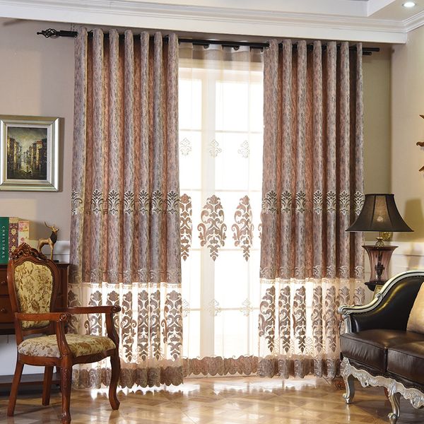 

chinese semi-hollow embroidery curtains for living dining room bedroom
