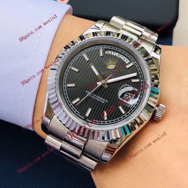 

8 colors automatic 2813 mechanical watch men waterproof watch 41mm stainless steel solid clasp president mens watches male wristwatches, Slivery;brown