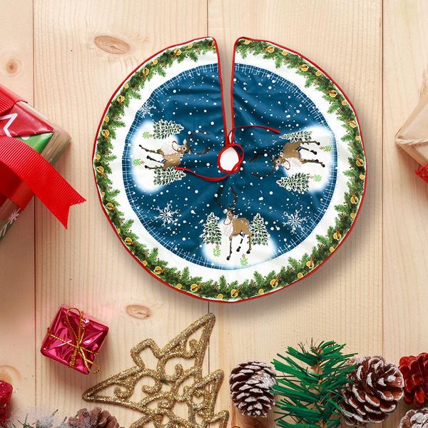 

high-end christmas cloth tree skirt christmas decorations 90cm tree bottom decorative skirt #co