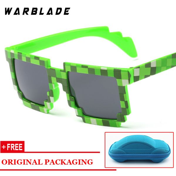 

горячие детские солнцезащитные очки creeper очки mosaic спортивные очки очки мальчики девочки pixel square eyewares с коробкой, White;black