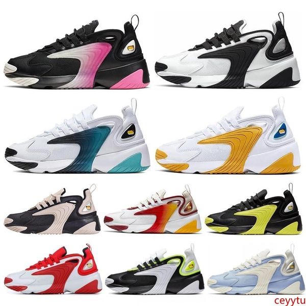 

2020 rainbow triple black creamy white zoom 2k m2k men running shoes tekno race red royal blue dark grey men's women sports sneaker