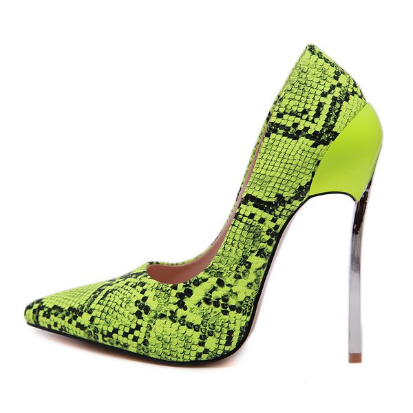 

2019 women 13cm heel high classic stiletto blue pumps escarpins female valentine scarpins serpentine party wedding yellow s, Black