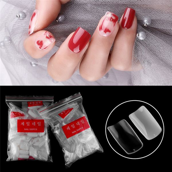 

500pcs/bag fake nail transparent nail extension patch oval full cover fasle art fingernail tools acrylic uv gel manicure, Red;gold