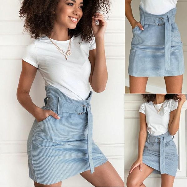 

fashion women a-line mini skirt high waist fleece vintage skirts, Black