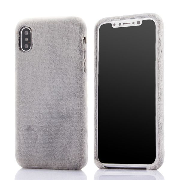 

for iphone xs max imitation plush plush three soft side mobile phone shell apple 7plus protective cover