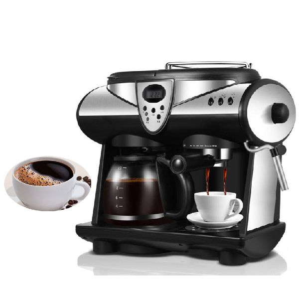 máquina de café Qihang_top elétrica Espresso semi-automática máquina de café americano de alta pressão máquina de espuma tomada de vapor leite