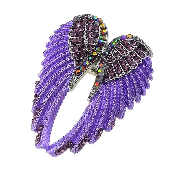 

punk crystal angel wing ring stretchy bank biker, Golden;silver