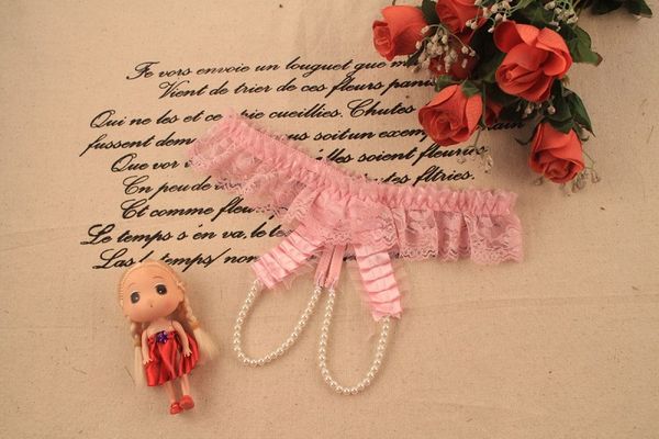 

4-colour t-pants with pearl open-end t-pants, lace underwear, Red;black