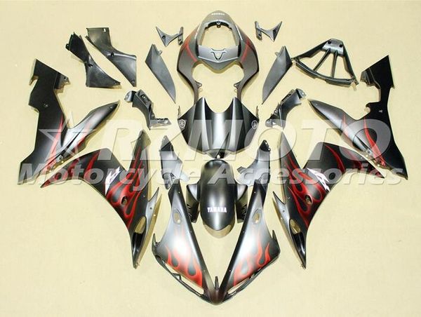 

oem quality new abs full fairing kits fit for yamaha yzf r1 04 05 06 yzf1000 2004 2005 2006 r1 bodywork set custom red flame