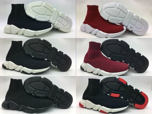 

2018 новый BB Paris Designer Speed ​​Trainer Эластичный трикотаж Mid Black Белые кроссовки Дышащие н