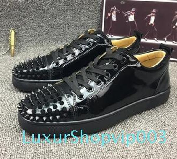 

designer red bottom loafers for men women casual shoes genuine leather slip on platform sneakers wedding party flats men shoes ffdfd13, Black