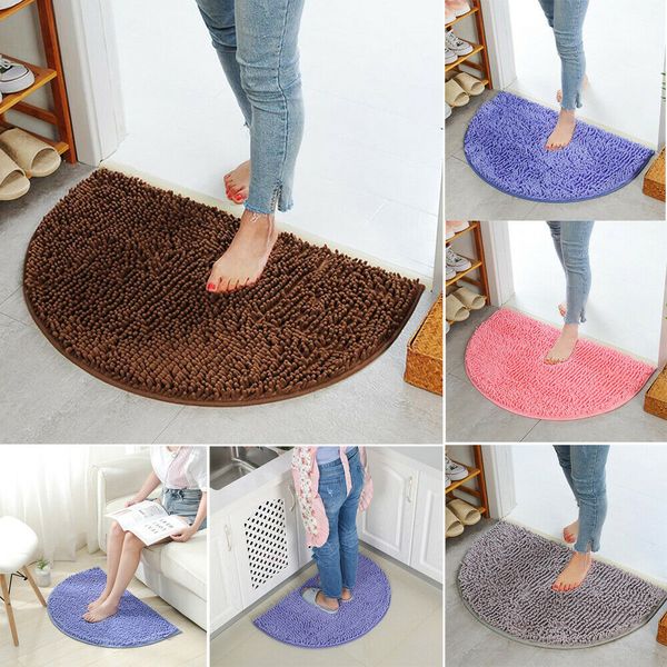 

new half moon round semi circle machine washable rubber back mat bathroom rug