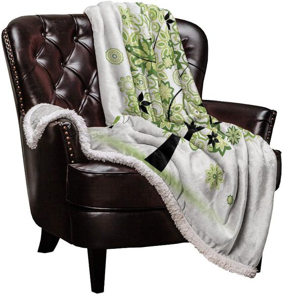 

double throw одеяло sherpa микрофибры comfort tree of life butterfly green lamb кашемир одеяло покрывало диван-кровать обложки