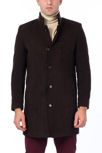 

dewberry male coffee overcoat-1020001p8215, Black;brown