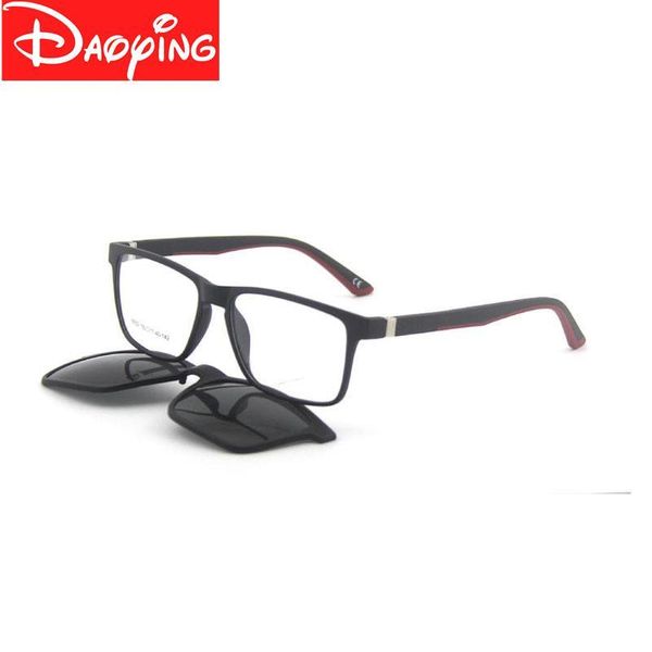 

daoying polarized clip on sunglasses men tr90 custom prescription lenses magnetic clips drive magnet eyeglasses include frame, Silver