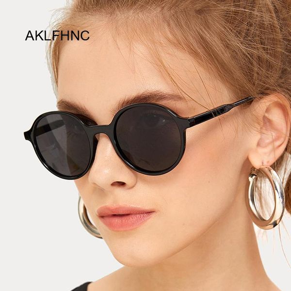 

round sunglasses women mirror vintage black sun glasses female brand designer oculos de sol feminino lxbbb