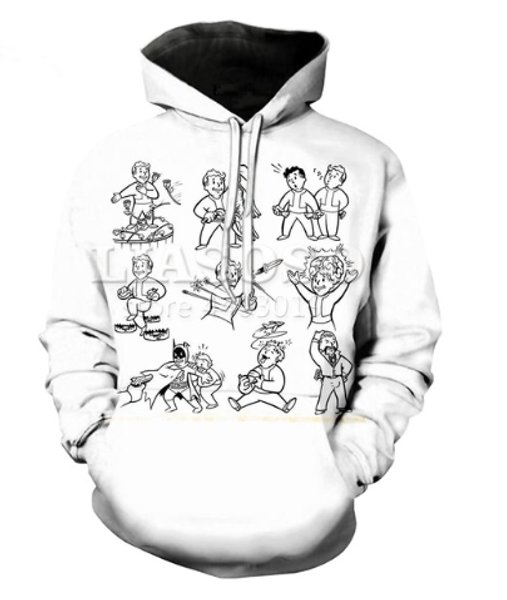 

новая горячая мода поп fallout 4 игровой персонаж толстовки женщины / мужчины унисекс с длинным рукавом 3d печатных пуловер унисекс битник с, Black