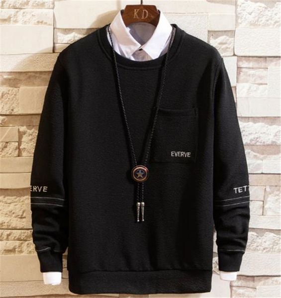 

solid color mens designer hoodies long sleeve hooded mens pullover hoodies casual males loose sweatshirts clothing, Black