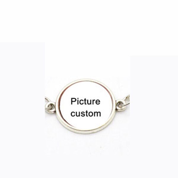 

20pcs/lot new fashion custom picture charm bracelet glass cabochon jewelry for women men (order a message, Bronze;silver