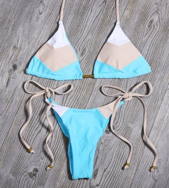 

sports ladies girl women's swimwear color block print swimwear swimwear brazilian pants bra bikinis set dropping accepted