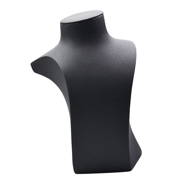 

pu leather necklace link display stand jewelry bust show case figure, Black;white