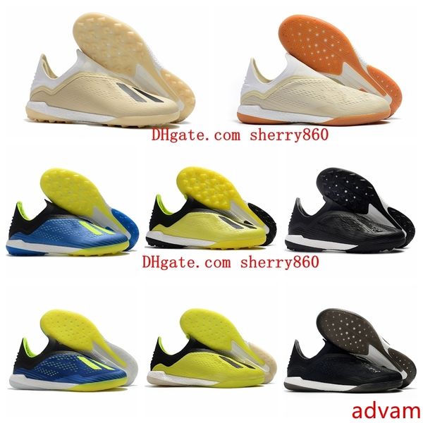 

2019 mens soccer shoes x tango 18+in ic tf turf indoor soccer cleats x 18 football boots scarpe da calcio