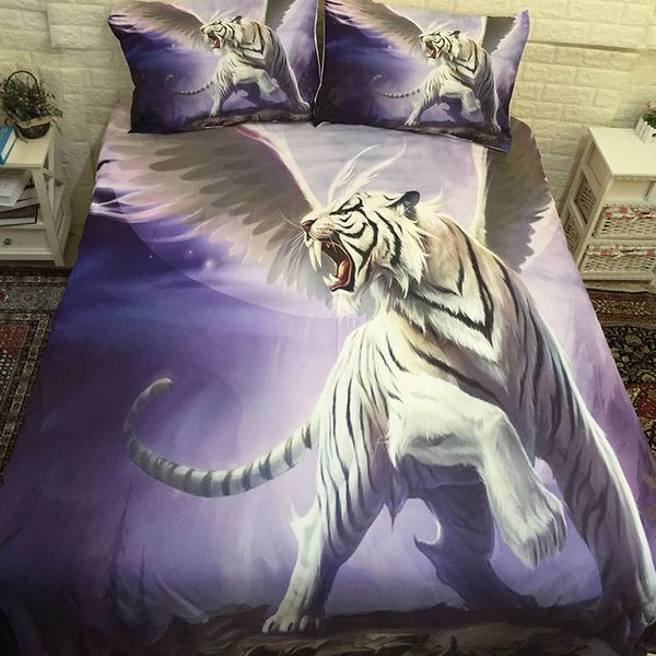 3d White Tiger Cool Bedding Sets Comforter Bed Cover Homemade