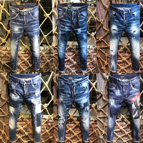 

2019 fa hion new tyle brand men 039 denim jean embroidery tiger pant hole jean zipper men pant trou er, Blue