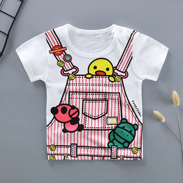 

zsiibo summer cotton children's t-shirt baby short-sleeved children's clothing shirt boys and girls t-shirt clothing, Blue