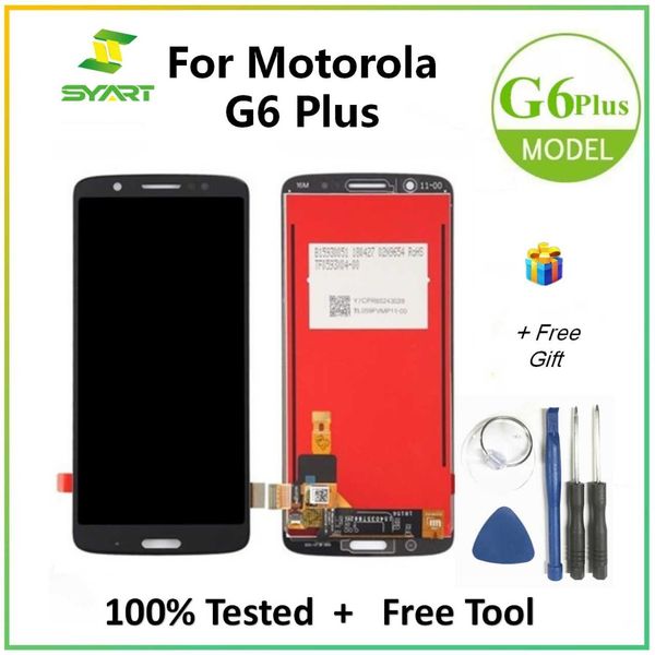 

for motorola g6 plus lcd display with touch screen digitizer assembly + tools for moto g6plus xt1926 5.93 inch lcds screen