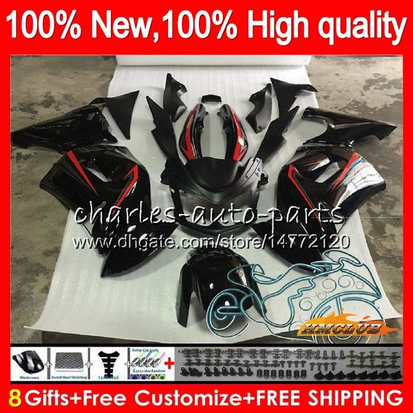 

body for kawasaki new red black 650r er6 f 650 r er 6 f er6f 06 07 08 29hc.18 650r-er6f er-6f 06-08 er 6f 2006 2007 2008 full fairings kit