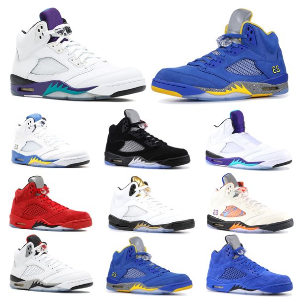 

2019 men 5 5s basketball shoes bred laney blue white fresh prince grape international flight mens athletic trainer sports sneaker size 41-47
