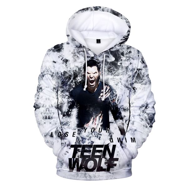 

us tv series teen wolf 3d hoodies males/females fashion streetwear couple coats teen wolf sweatshirt hoodies, Black