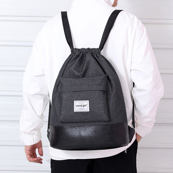 

outdoor sport backpack large capacity drawstring travel bag women men casual string rucksack running fitness backpacks