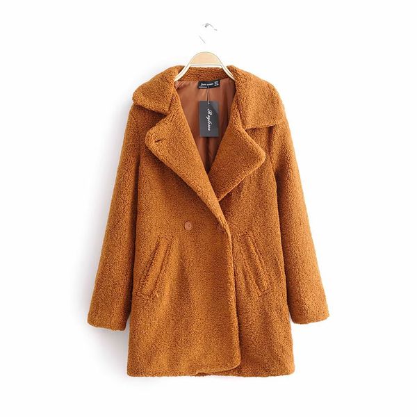 

jiajia 100-9423 european style fashion double breasted coat, Black;brown