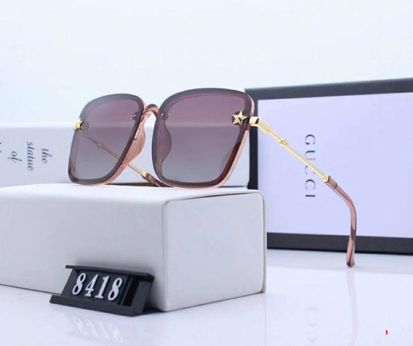 

дизайнерские солнцезащитные очки роскошные солнцезащитные очки модный бренд очки g8418 для женщин мужские uv400 adumbral с коробкой и малень, White;black