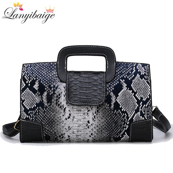 

classic ladies handbag snake printing leather ladies crossbody bag 2019 luxurious brand women shoulder bag tote