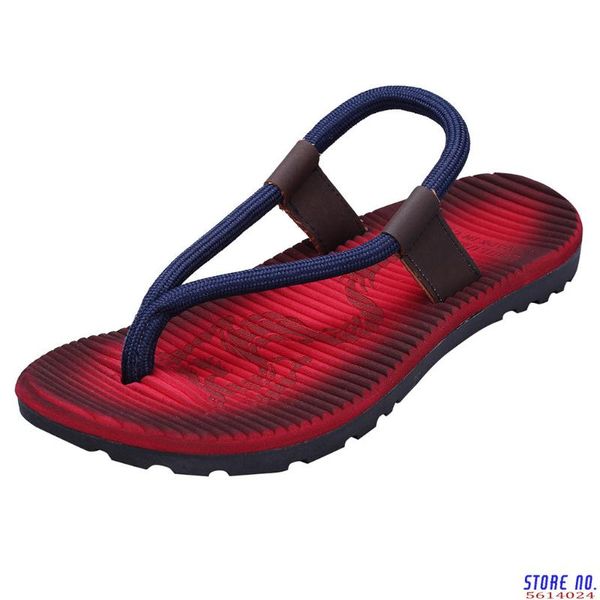

men's fashion casual flat flip-flops beach outdoor non-slip shoes beach shoes casual pinch men's slippers 2020, Black