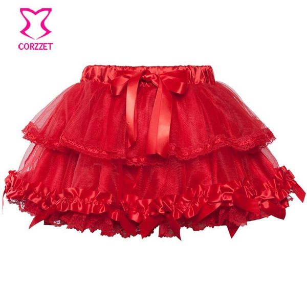 

corzzet fashion red mesh lace skirt women pettiskirt tutu teenage girl women tutu petticoat dance wear party skirt, Black