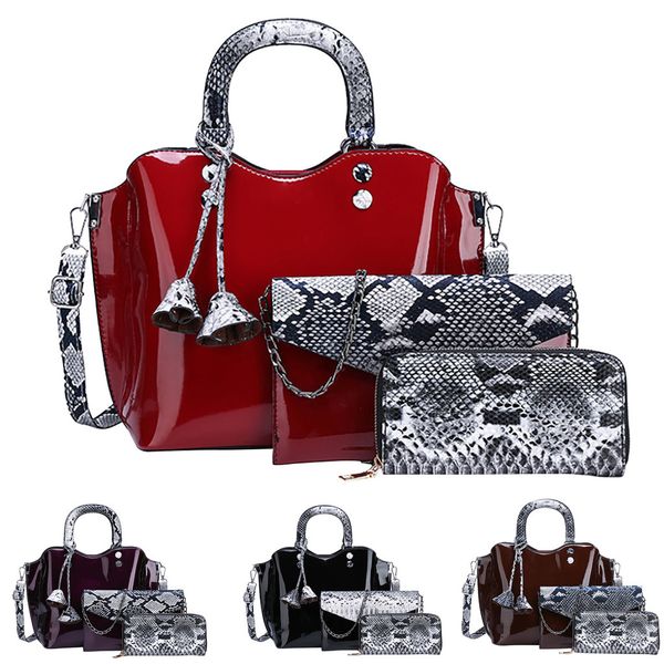 

ladybabag brand 3pcs women pattern solid handbag+crossbody bag+messenger bag dropshipping schoudertas dames bolsos sac