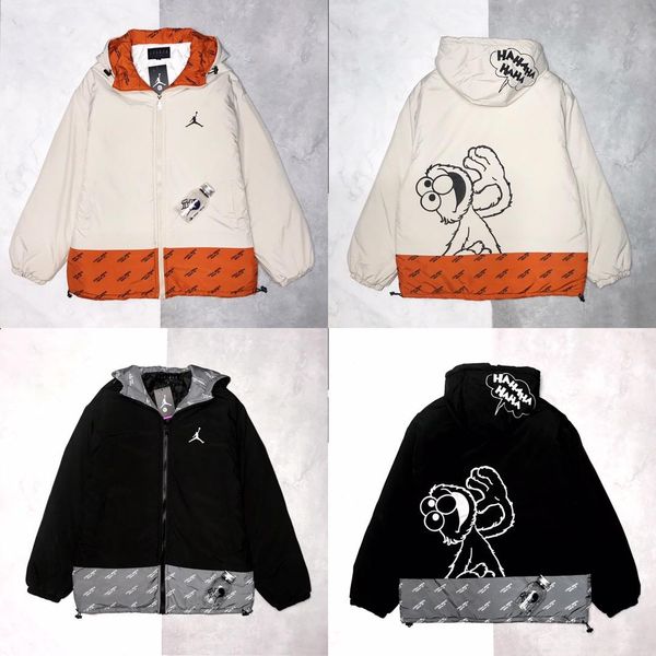 

19fw new luxurious brands design jumpman sesame street fleece jackets coat men women outdoor streetwear sweatshirt hoodies, Blue;black