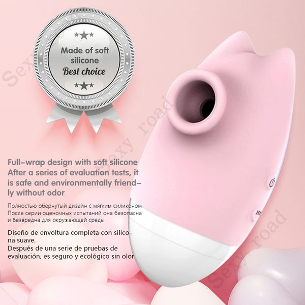 vibratore giocattoli del sesso per la donna Rosa cartone animato posa lembo ventosa clitoride Carica in silicone Mini capezzolo ventosa lingua vibratore leccare Coppie Y200616