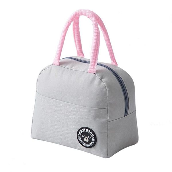 

tote bento pouch storage home oxford cloth handbag fashion picnic portable waterproof insulated cooler students lunch bag, Blue;pink