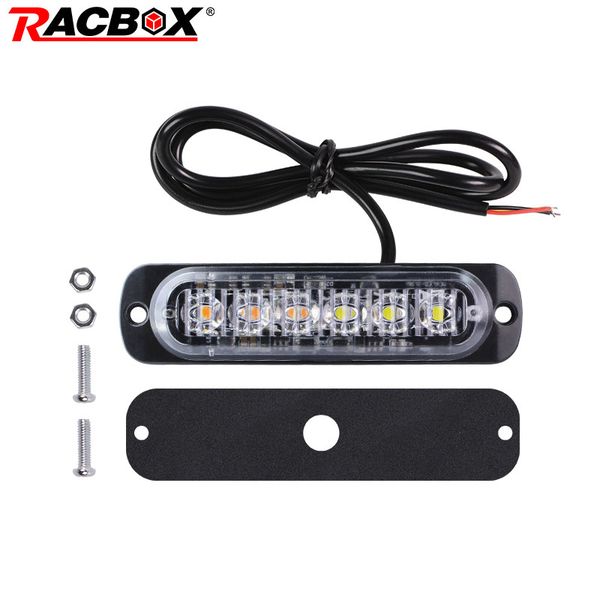 

6 светодиодный сигнал автомобиля свет грузовик аварийный маяк предупреждение опасность вспышки автомобиля желтый красный стробоскоп белый дн