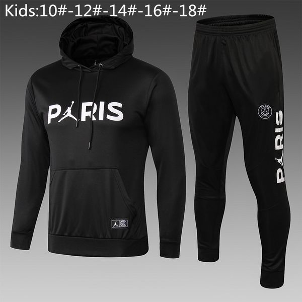 

2019paris marseille atletico madrid real madrid ronaldo rome messi ajax 18 19 20soccer kids hat jacket football sportswear jogging barcelona, Black