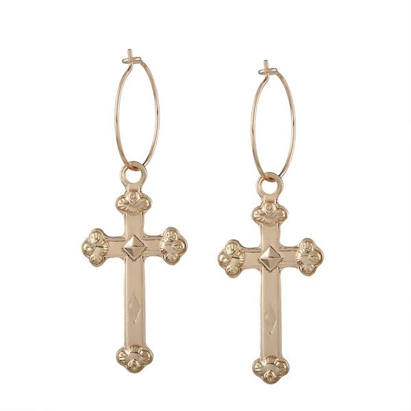 

крест мотаться серьги женщины девушка христианство люстра обруч серьги золотой католицизм религия ювелирные аксессуары бесплатная доставка, Silver