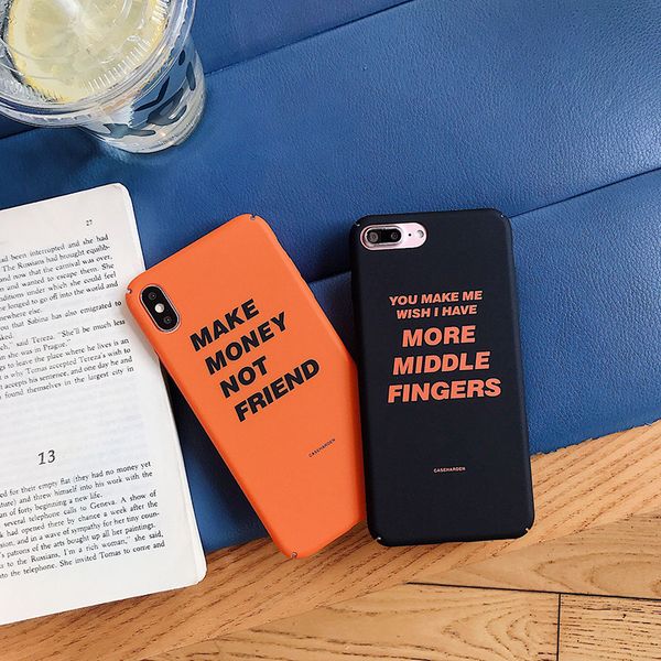 

for iphone xs max xr phone case tide brand personality english 6 7 8 x plus pc all inclusive hard cell phone cases