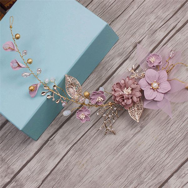 

beautiful wedding ornaments two styles bride headdress handmade head flower gold leaf tree branch flower hair ornament